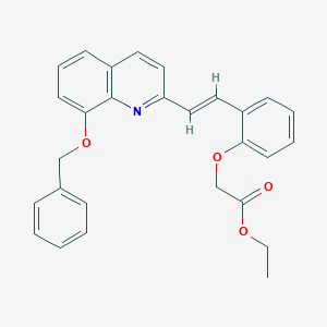 molecular formula C28H25NO4 B308087 Ethyl (2-{2-[8-(benzyloxy)-2-quinolinyl]vinyl}phenoxy)acetate 
