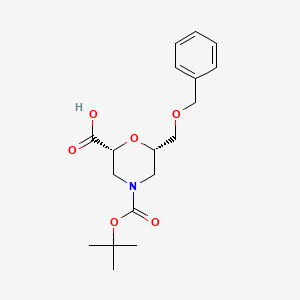molecular formula C18H25NO6 B3080881 (2R,6S)-6-(benzyloxymethyl)-4-(tert-butoxycarbonyl)morpholine-2-carboxylic acid CAS No. 1093085-91-6