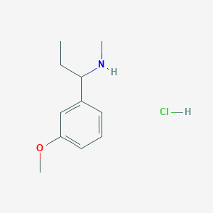 molecular formula C11H18ClNO B3080907 [1-(3-Methoxyphenyl)propyl]methylamine hydrochloride CAS No. 1093405-43-6