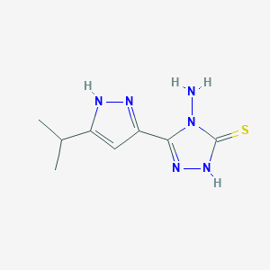4-Amino-5-(3-isopropyl-1H-pyrazol-5-yl)-4H-1,2,4-triazole-3-thiol