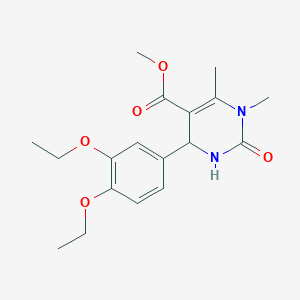 molecular formula C18H24N2O5 B308112 methyl 4-(3,4-diethoxyphenyl)-1,6-dimethyl-2-oxo-1,2,3,4-tetrahydropyrimidine-5-carboxylate 