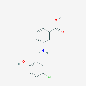 molecular formula C16H16ClNO3 B3081169 Ethyl 3-[(5-chloro-2-hydroxybenzyl)amino]benzoate CAS No. 1097114-96-9