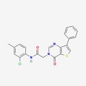 molecular formula C21H16ClN3O2S B3081550 N-(2-chloro-4-methylphenyl)-2-(4-oxo-7-phenylthieno[3,2-d]pyrimidin-3(4H)-yl)acetamide CAS No. 1105223-65-1