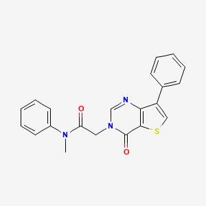 molecular formula C21H17N3O2S B3081554 N-methyl-2-(4-oxo-7-phenylthieno[3,2-d]pyrimidin-3(4H)-yl)-N-phenylacetamide CAS No. 1105223-98-0