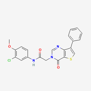 molecular formula C21H16ClN3O3S B3081568 N-(3-chloro-4-methoxyphenyl)-2-(4-oxo-7-phenylthieno[3,2-d]pyrimidin-3(4H)-yl)acetamide CAS No. 1105235-07-1