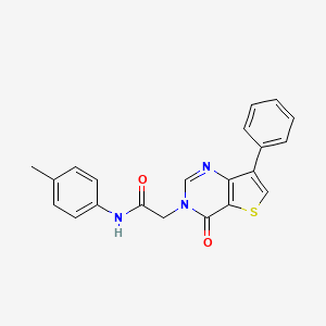 molecular formula C21H17N3O2S B3081576 N-(4-methylphenyl)-2-{4-oxo-7-phenyl-3H,4H-thieno[3,2-d]pyrimidin-3-yl}acetamide CAS No. 1105235-21-9