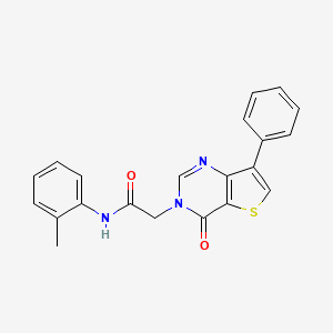 molecular formula C21H17N3O2S B3081586 N-(2-methylphenyl)-2-{4-oxo-7-phenyl-3H,4H-thieno[3,2-d]pyrimidin-3-yl}acetamide CAS No. 1105235-71-9