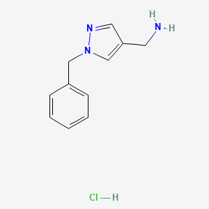 molecular formula C11H14ClN3 B3081678 C-(1-Benzyl-1H-pyrazol-4-YL)-methylamine hydrochloride CAS No. 1107604-11-4