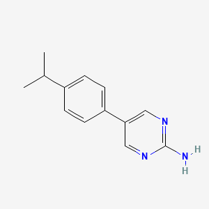 molecular formula C13H15N3 B3081786 5-[4-(Propan-2-yl)phenyl]pyrimidin-2-amine CAS No. 1111111-98-8