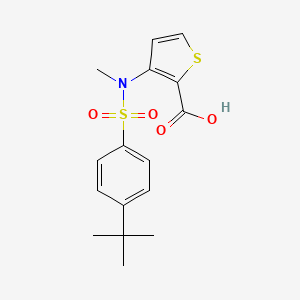 molecular formula C16H19NO4S2 B3081789 3-[[(4-Tert-butylphenyl)sulfonyl](methyl)amino]thiophene-2-carboxylic acid CAS No. 1111300-43-6