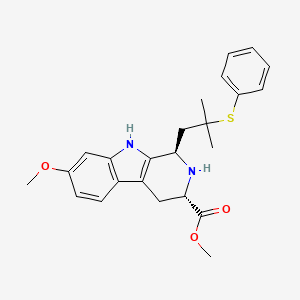 molecular formula C24H28N2O3S B3081867 methyl (1R,3S)-7-methoxy-1-(2-methyl-2-(phenylthio)propyl)-2,3,4,9-tetrahydro-1H-pyrido[3,4-b]indole-3-carboxylate CAS No. 111427-93-1