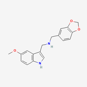 molecular formula C18H18N2O3 B3081896 N-(1,3-benzodioxol-5-ylmethyl)-N-[(5-methoxy-1H-indol-3-yl)methyl]amine CAS No. 1114597-64-6