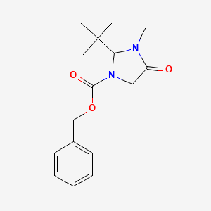 molecular formula C16H22N2O3 B3081924 Benzyl 2-(tert-butyl)-3-methyl-4-oxoimidazolidine-1-carboxylate CAS No. 111610-19-6