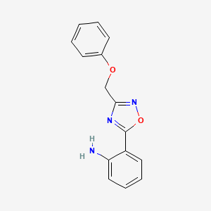 molecular formula C15H13N3O2 B3082258 2-[3-(Phenoxymethyl)-1,2,4-oxadiazol-5-yl]aniline CAS No. 1120244-39-4