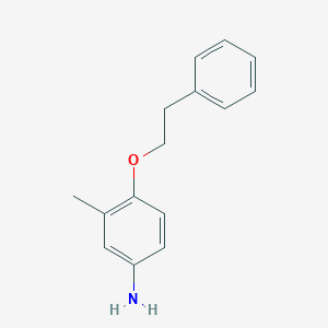 molecular formula C15H17NO B3082276 3-Methyl-4-(phenethyloxy)aniline CAS No. 112056-23-2