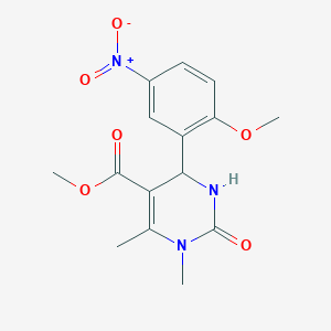 molecular formula C15H17N3O6 B308261 methyl 4-{5-nitro-2-methoxyphenyl}-1,6-dimethyl-2-oxo-1,2,3,4-tetrahydro-5-pyrimidinecarboxylate 