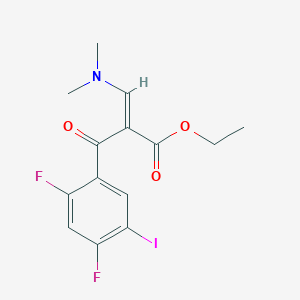 molecular formula C14H14F2INO3 B3082650 Ethyl 2-(2,4-difluoro-5-iodobenzoyl)-3-(dimethylamino)acrylate CAS No. 1131640-51-1