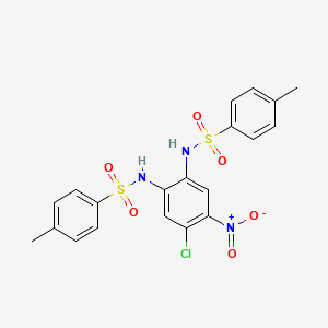 molecular formula C20H18ClN3O6S2 B3082663 N,N'-(4-Chloro-5-nitro-1,2-phenylene)bis(4-methylbenzenesulfonamide) CAS No. 113269-04-8