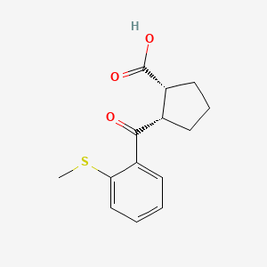 molecular formula C14H16O3S B3082806 cis-2-(2-Thiomethylbenzoyl)cyclopentane-1-carboxylic acid CAS No. 1134527-05-1