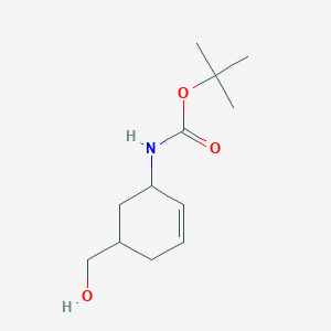 molecular formula C12H21NO3 B3082897 Tert-butyl N-[5-(hydroxymethyl)cyclohex-2-en-1-yl]carbamate CAS No. 1134777-77-7