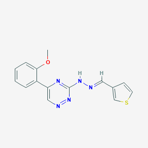 molecular formula C15H13N5OS B308305 3-Thiophenecarbaldehyde [5-(2-methoxyphenyl)-1,2,4-triazin-3-yl]hydrazone 