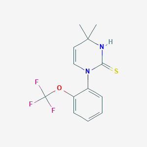 molecular formula C13H13F3N2OS B3083384 4,4-Dimethyl-1-[2-(trifluoromethoxy)phenyl]-1,4-dihydropyrimidine-2-thiol CAS No. 1142198-75-1