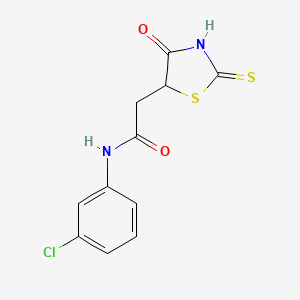 molecular formula C11H9ClN2O2S2 B3083491 N-(3-chlorophenyl)-2-(2-mercapto-4-oxo-4,5-dihydro-1,3-thiazol-5-yl)acetamide CAS No. 1142200-15-4