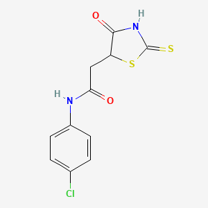 molecular formula C11H9ClN2O2S2 B3083494 N-(4-chlorophenyl)-2-(2-mercapto-4-oxo-4,5-dihydro-1,3-thiazol-5-yl)acetamide CAS No. 1142200-16-5