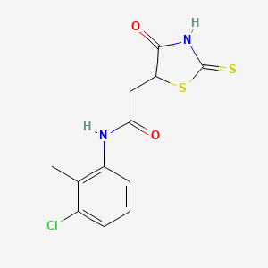molecular formula C12H11ClN2O2S2 B3083499 N-(3-chloro-2-methylphenyl)-2-(2-mercapto-4-oxo-4,5-dihydro-1,3-thiazol-5-yl)acetamide CAS No. 1142200-19-8