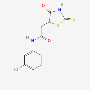 molecular formula C12H11ClN2O2S2 B3083501 N-(3-chloro-4-methylphenyl)-2-(2-mercapto-4-oxo-4,5-dihydro-1,3-thiazol-5-yl)acetamide CAS No. 1142200-21-2