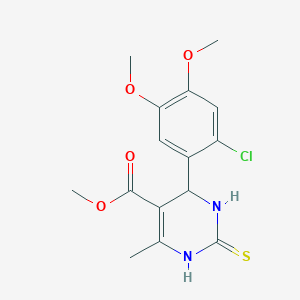 molecular formula C15H17ClN2O4S B308414 Methyl 4-(2-chloro-4,5-dimethoxyphenyl)-6-methyl-2-thioxo-1,2,3,4-tetrahydro-5-pyrimidinecarboxylate 