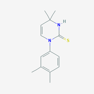 molecular formula C14H18N2S B3084364 1-(3,4-Dimethylphenyl)-4,4-dimethyl-1,4-dihydropyrimidine-2-thiol CAS No. 1142212-43-8