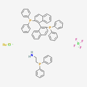 molecular formula C58H48BClF4NP3Ru B3085068 Chloro[(R)-2,2'-bis(diphenylphosphino)-1,1'-binaphthyl][2-(diphenylphosphino)ethanamine]ruthenium(II) tetrafluoroborate CAS No. 1150112-44-9