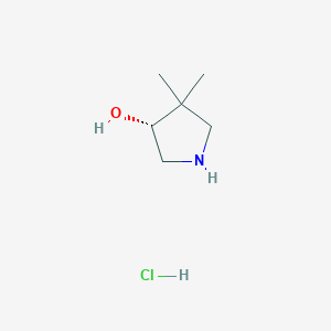 molecular formula C6H14ClNO B3085125 (R)-4,4-Dimethylpyrrolidin-3-ol hydrochloride CAS No. 1152110-88-7