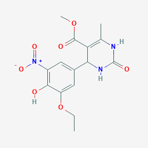 molecular formula C15H17N3O7 B308517 methyl 4-{3-ethoxy-4-hydroxy-5-nitrophenyl}-6-methyl-2-oxo-1,2,3,4-tetrahydro-5-pyrimidinecarboxylate 