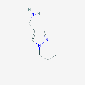 molecular formula C8H15N3 B3085201 [1-(2-Methylpropyl)pyrazol-4-yl]methylamine CAS No. 1152576-43-6