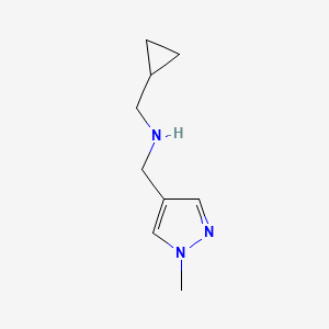 molecular formula C9H15N3 B3085208 (Cyclopropylmethyl)[(1-methyl-1H-pyrazol-4-yl)methyl]amine CAS No. 1152820-71-7