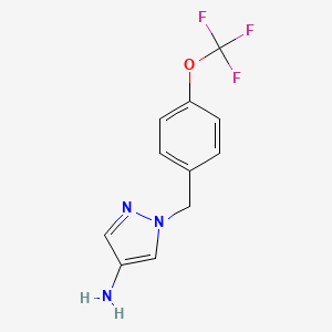 molecular formula C11H10F3N3O B3085227 1-{[4-(Trifluoromethoxy)phenyl]methyl}-1H-pyrazol-4-amine CAS No. 1152841-84-3