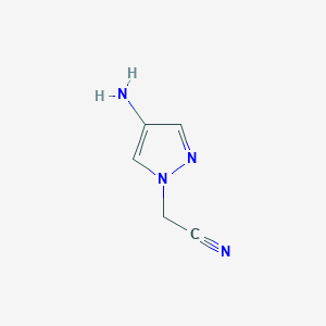 molecular formula C5H6N4 B3085228 2-(4-amino-1H-pyrazol-1-yl)acetonitrile CAS No. 1152842-04-0
