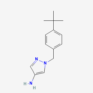 molecular formula C14H19N3 B3085236 1-[(4-tert-Butylphenyl)methyl]-1H-pyrazol-4-amine CAS No. 1152842-20-0