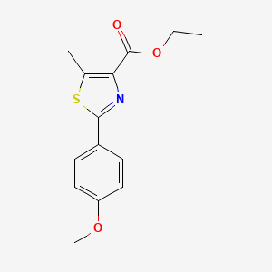 molecular formula C14H15NO3S B3085282 Ethyl 2-(4-methoxyphenyl)-5-methylthiazole-4-carboxylate CAS No. 115299-15-5