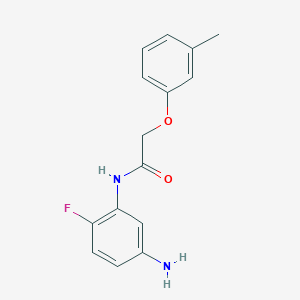 molecular formula C15H15FN2O2 B3085309 N-(5-Amino-2-fluorophenyl)-2-(3-methylphenoxy)-acetamide CAS No. 1153549-60-0