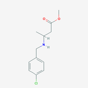 molecular formula C12H16ClNO2 B3085403 Methyl 3-{[(4-chlorophenyl)methyl]amino}butanoate CAS No. 1155161-13-9