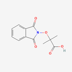 molecular formula C12H11NO5 B3085561 Propanoic acid, 2-[(1,3-dihydro-1,3-dioxo-2H-isoindol-2-yl)oxy]-2-methyl- CAS No. 115761-50-7