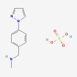 molecular formula C11H15N3O4S B3085758 N-Methyl-1-[4-(1H-pyrazol-1-yl)phenyl]methanamine sulfate CAS No. 1158302-05-6