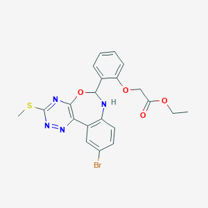 molecular formula C21H19BrN4O4S B308578 Ethyl {2-[10-bromo-3-(methylsulfanyl)-6,7-dihydro[1,2,4]triazino[5,6-d][3,1]benzoxazepin-6-yl]phenoxy}acetate 