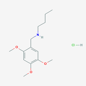 molecular formula C14H24ClNO3 B3085961 Butyl[(2,4,5-trimethoxyphenyl)methyl]amine hydrochloride CAS No. 1158411-36-9