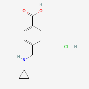 molecular formula C11H14ClNO2 B3086035 4-Cyclopropylaminomethyl-benzoic acid hydrochloride CAS No. 1158459-48-3