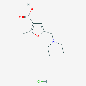 molecular formula C11H18ClNO3 B3086081 5-[(Diethylamino)methyl]-2-methyl-3-furoic acid hydrochloride CAS No. 1158487-38-7