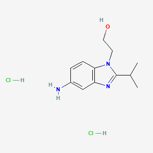 molecular formula C12H19Cl2N3O B3086196 2-(5-Amino-2-isopropyl-benzoimidazol-1-yl)-ethanol dihydrochloride CAS No. 1158579-91-9
